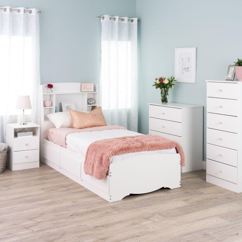 Astrid 6 Drawer Dresser White - Prepac: Laminated Wood Composite, Easy-Glide, Safety Stops