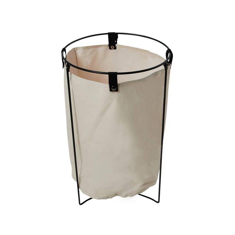 Household Essentials Metal Wire Frame Laundry Hamper with Removable Canvas Bag