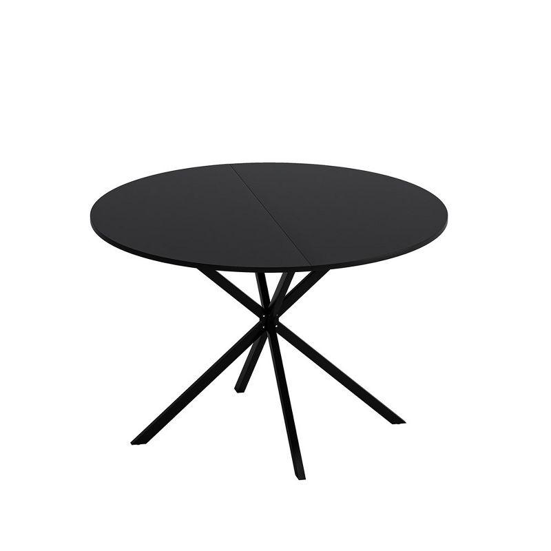 47.24'' Modern Dining Table, Round Dining Table With Metal Cross Legs And Removable Table Top For Living Room