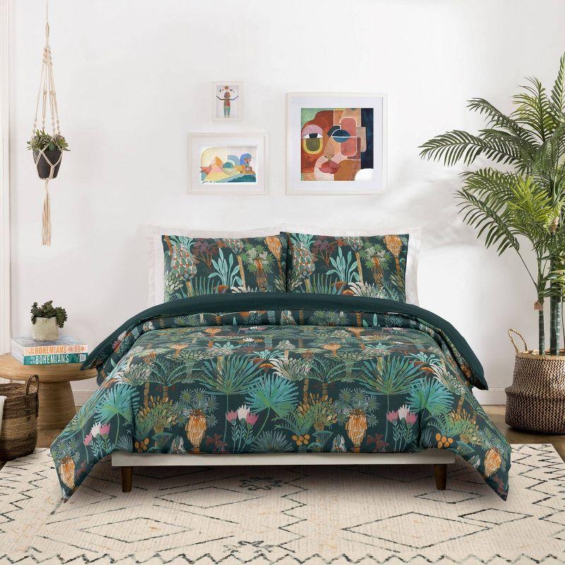 Phoenix Cotton Reversible 3 Piece Duvet Cover Set