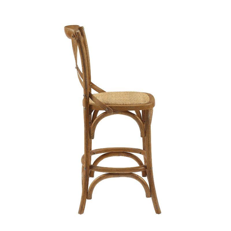 Roxy Wash Upholstery Counter Height Barstool Gray - Linon: French Country Design, No Assembly Required