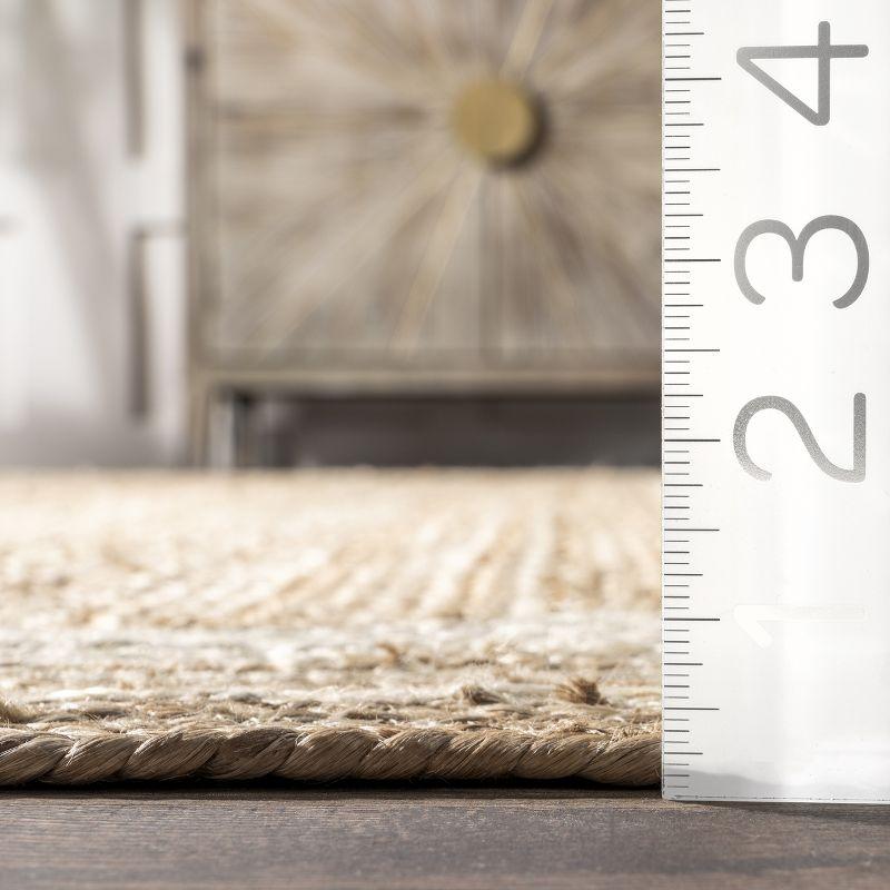 nuLOOM Rikki Coastal Braided Jute Area Rug, Runner 2' 6" x 10', Off White