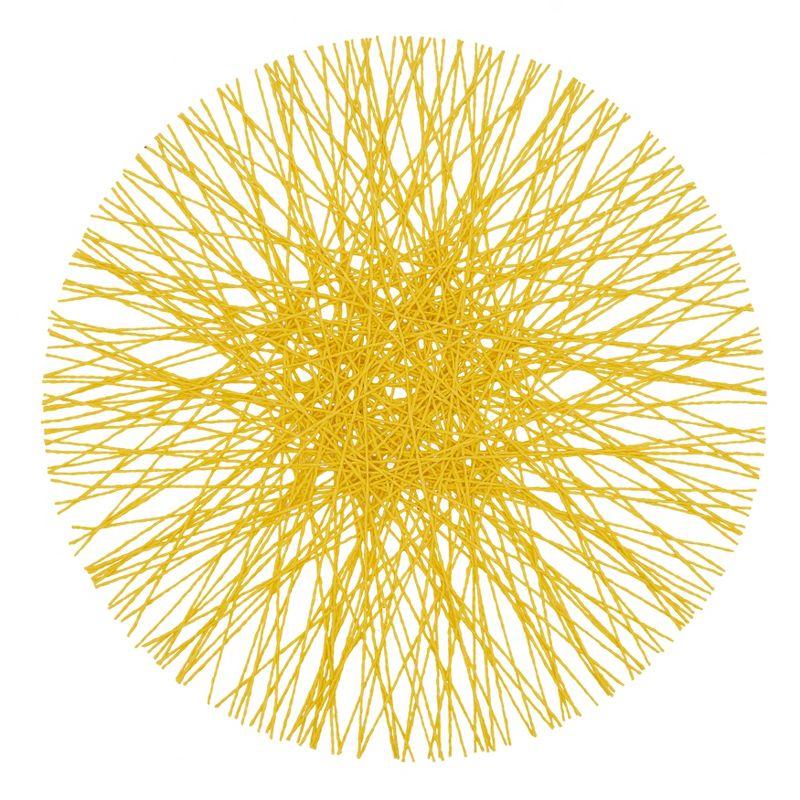 Saro Lifestyle Straw Placemat, 15" Round (Set of 4), Yellow, 15" Round