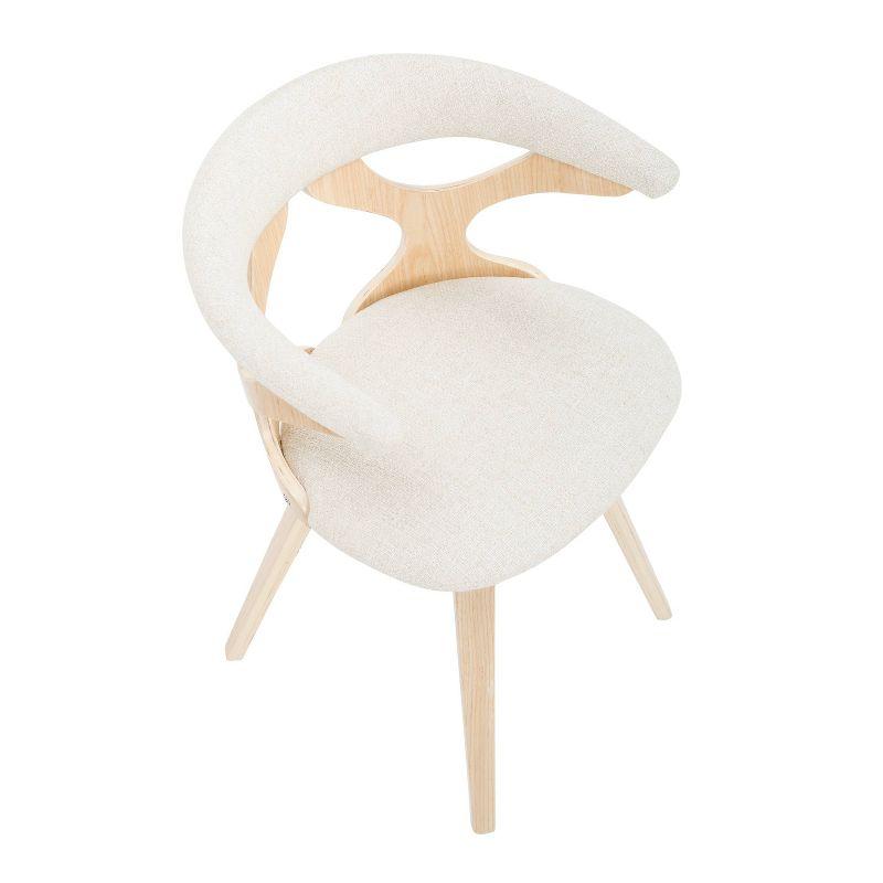 Gardenia Mid-Century Modern Dining Accent Chair with Swivel Wood/Polyester Natural/Cream - LumiSource