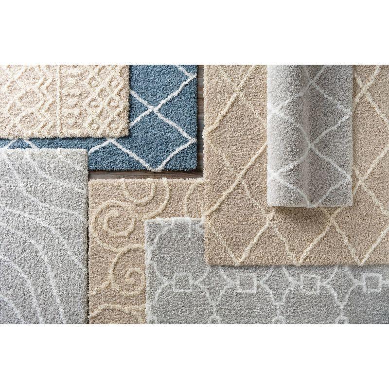 Livabliss 2'7"x5' Pinnacle Shag Global Rug Cream: High Pile, Stain & Fade-Resistant, Traditional Style