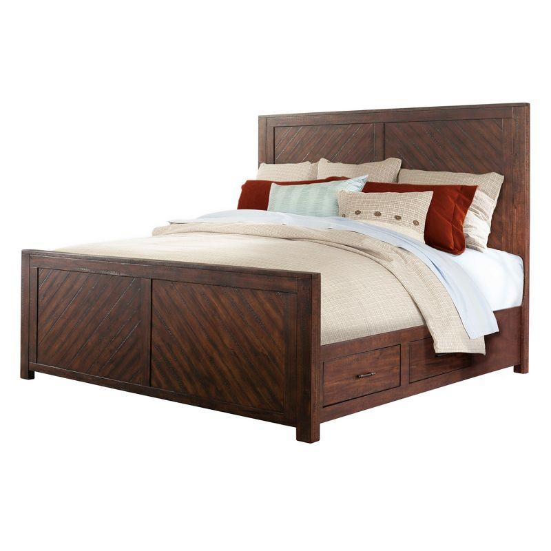 3pc Queen Dex Platform Storage Bedroom Set Walnut Brown - Picket House Furnishings: Traditional Style, No Box Spring Needed