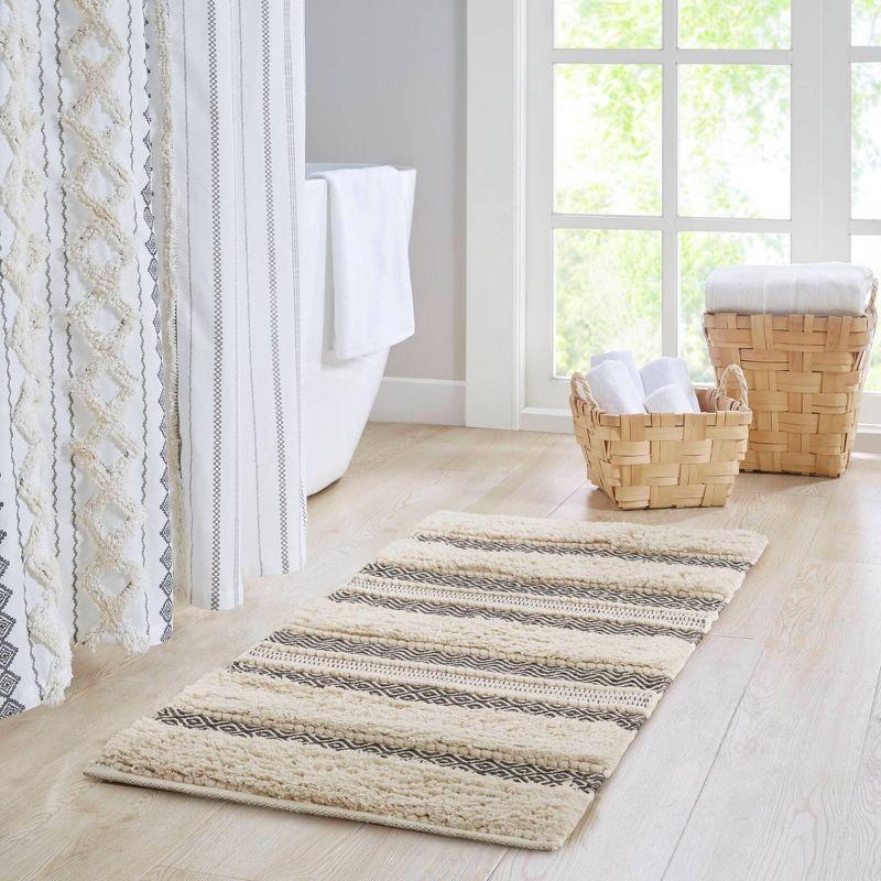 INK+IVY Asher Cotton Blend Bath Rug with Non-Slip Backing