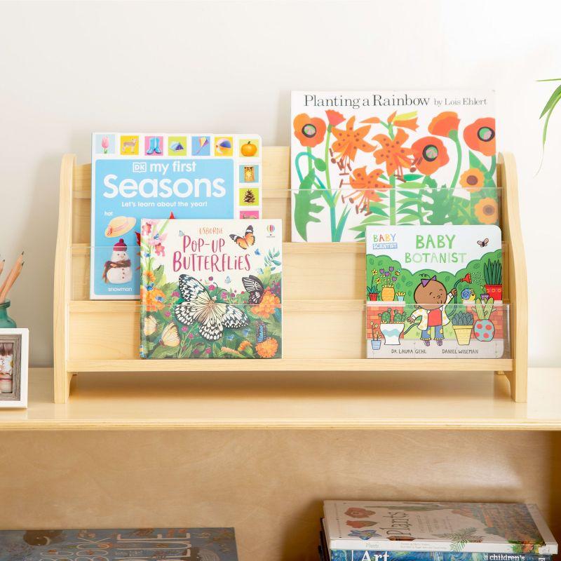 Guidecraft Tabletop Book Display - Natural: Kids Classroom Book and Literature Display and Book Storage