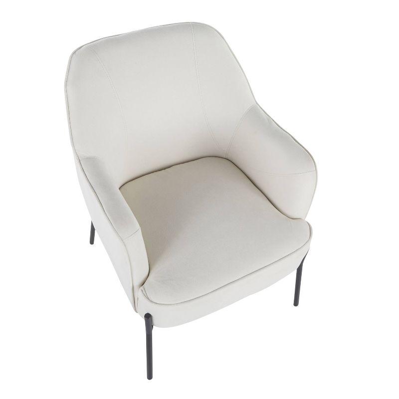 Daniella Contemporary Accent Chair Cream - LumiSource: Upholstered Metal Frame, Polyester Textile, Spot Clean