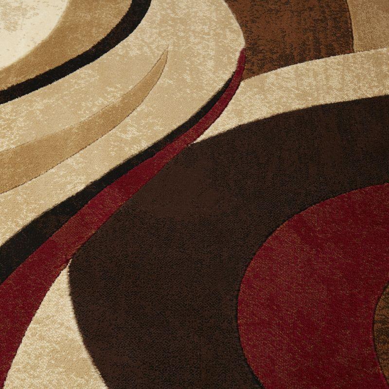 Home Dynamix Slade Contemporary Abstract Runner Area Rug, Brown/Red, 1'9"x7'2"