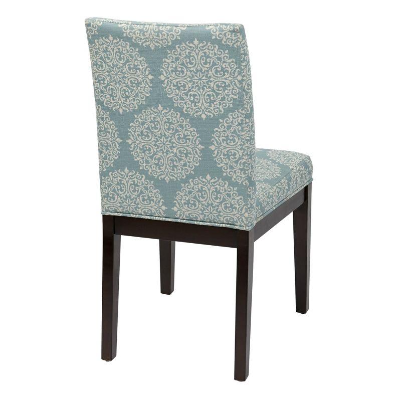 Dakota Parsons Chair Gabrielle Sky - OSP Home Furnishings: Classic Espresso Legs, Padded Seat