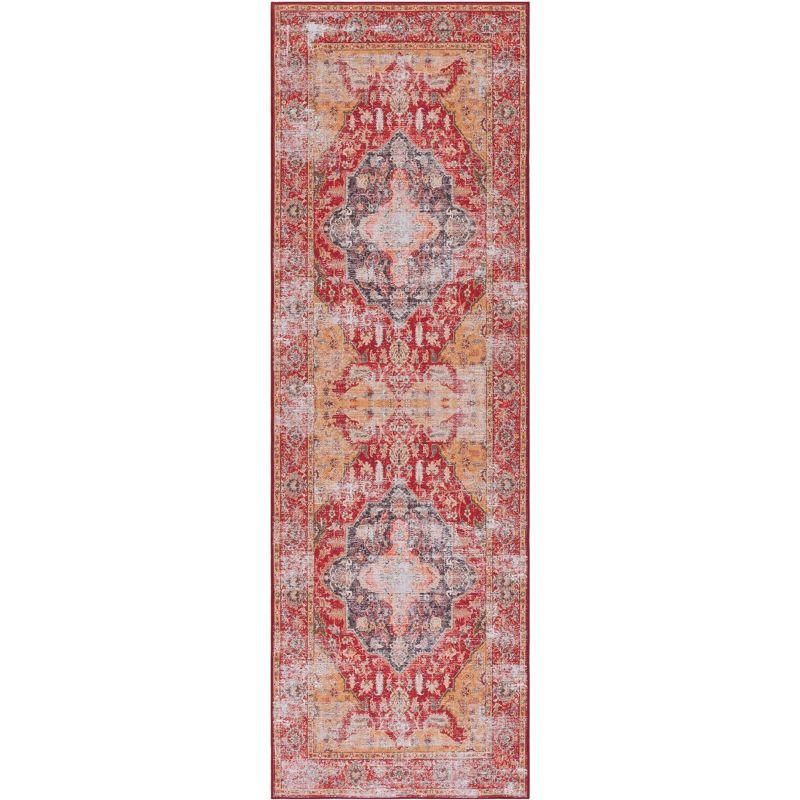 Tucson TSN131 Power Loomed Machine Washable Runner Rug - Rust/Gold - 2'6"x8' - Safavieh.