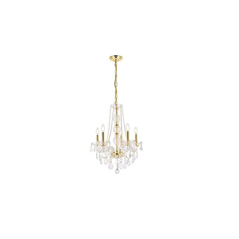 Elegant Lighting Verona 5 light Gold Chandelier Clear Royal Cut Crystal
