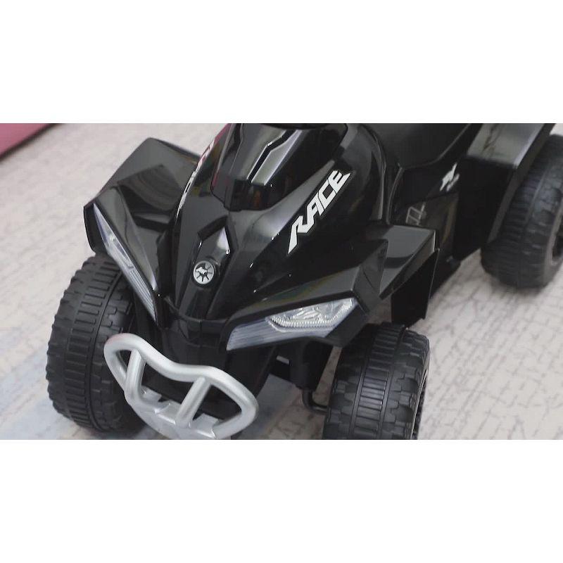 Aosom NO Power Ride on Push Car for Kids 4 Wheels Foot-to-Floor Sliding Walking ATV Toy with Music and Light for 18-36 Months, Black