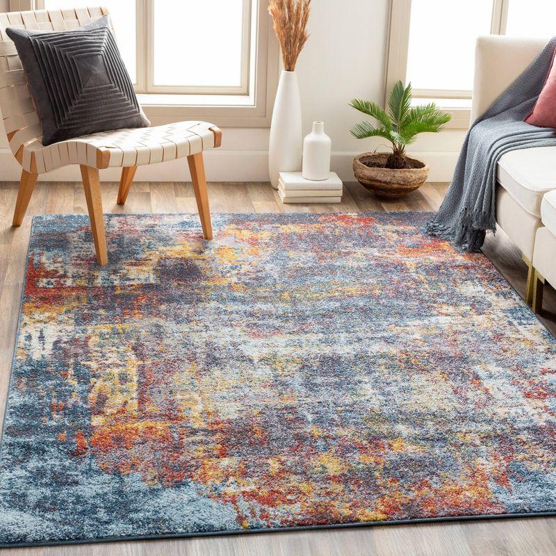 Livabliss 5'3"x7'3" Strata Modern Rugs Blue: Midcentury 5x7 Indoor Area Rug, Fade & Stain-Resistant