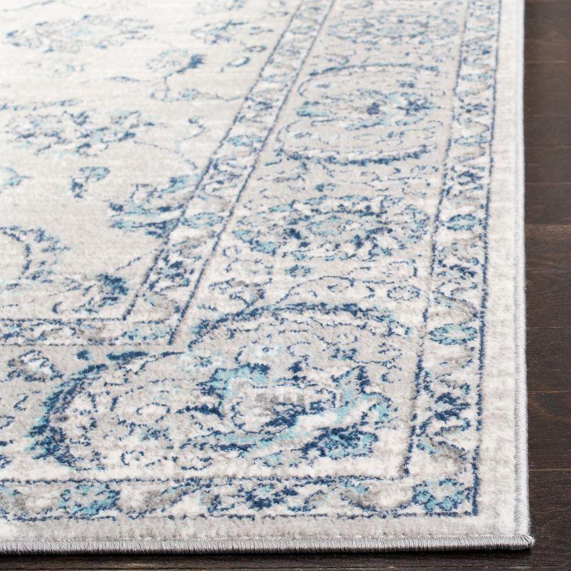Brentwood BNT854 Power Loomed Indoor Area Rug - Light Grey/Blue - 5'x5' - Safavieh