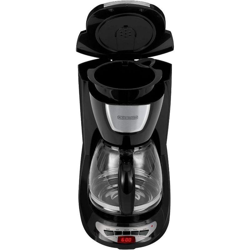 BLACK+DECKER DCM100B BLACK+DECKER 12-Cup Programmable Coffee Maker, DCM100B, Duralife Carafe, Easy-View Water Window, Removable Filter Basket