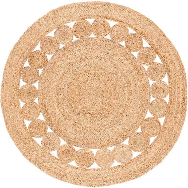 Natural Fiber NFB306 Hand Woven Area Rug - Natural - 4' round - Safavieh.