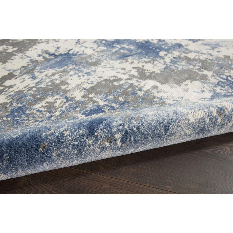 Nourison Rustic Textures Modern Brushstrokes Indoor Area Rug Grey/Blue 3'11" x 5'11"