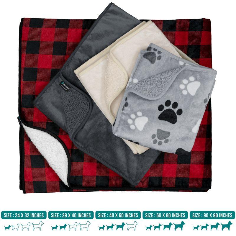 PetAmi Waterproof Dog Blanket For Pet Cat, Faux Shearling Fleece Couch Cover, Soft Plush Washable Reversible Throw