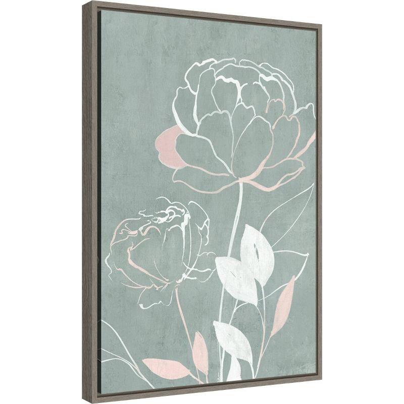 16" x 23" Roseland II by Isabelle Z Framed Canvas Wall Art - Amanti Art: Modern Botanical Lithograph, Vertical Layout