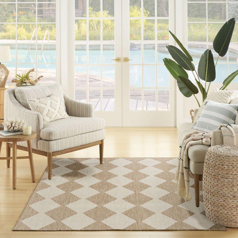 Nourison Positano 4' x 6' Jute Diamond Modern Flatweave Indoor/Outdoor Rug