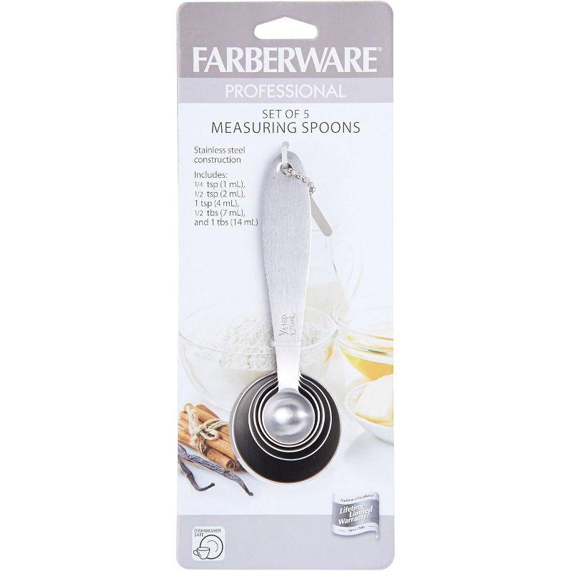 Farberware 5203589 Professional Stainless Steel Measuring Spoons, Set of 5