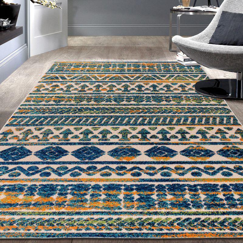 Bohemian Bliss Multicolor Geometric 5' x 7' Indoor/Outdoor Rug