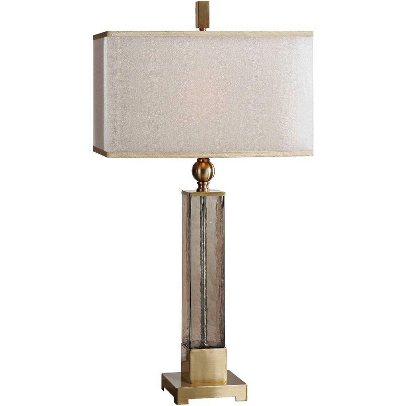 Uttermost Caecelia Column 33" High Gold and Amber Glass Table Lamp