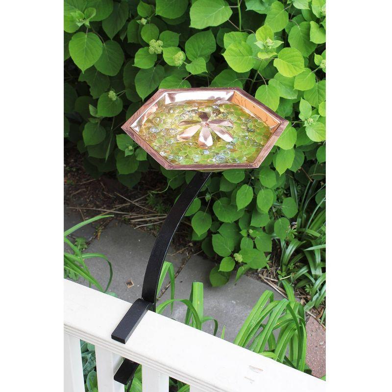 Hexagonal Copper Bee Fountain & Birdbath with Rail Mount