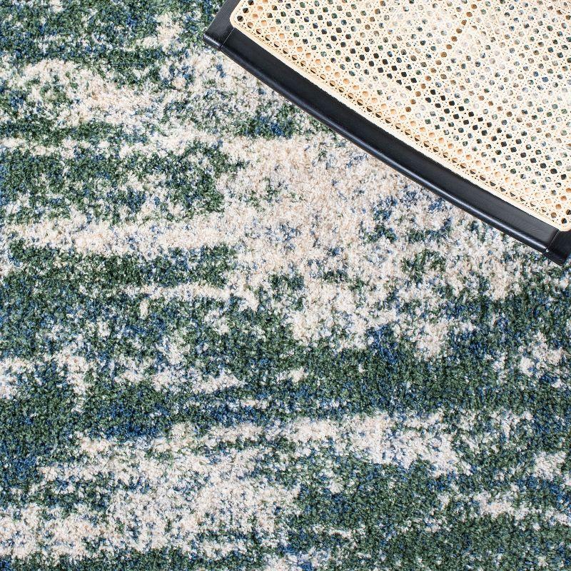 Berber Shag BER219 Power Loomed Area Rug - Green/Beige - 5'3"x7'6" - Safavieh.