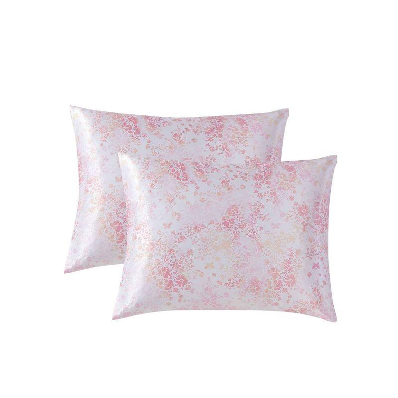 Betsey Johnson Butterfly Garden Satin Pink Duvet Cover Set