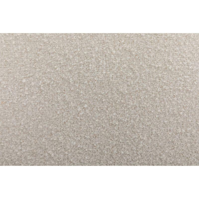19" Round Pouf Ottoman Cream Boucle - WOVENBYRD: Upholstered, No Assembly Required