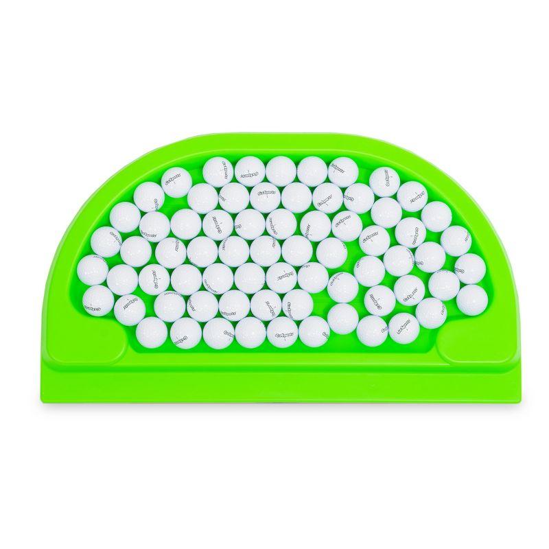 GoSports All-Weather Golf Ball Tray - 70 Ball Capacity - Compatible with all Hitting Mats - Green