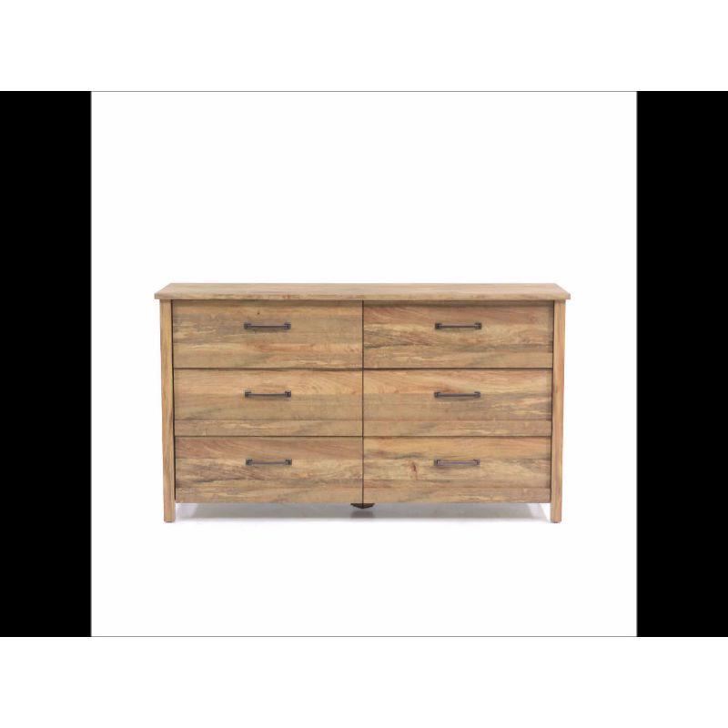 Cannery Bridge 6 Drawer Dresser Brown - Sauder: Sindoori Mango, Smooth Metal Runners, MDF Composite