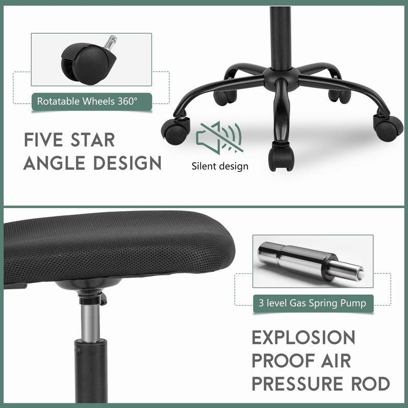 FDW Home Office Chair Mid Back Mesh Desk Chair Armless Computer Chair Rolling Swivel Chair with Lumbar Support,Black