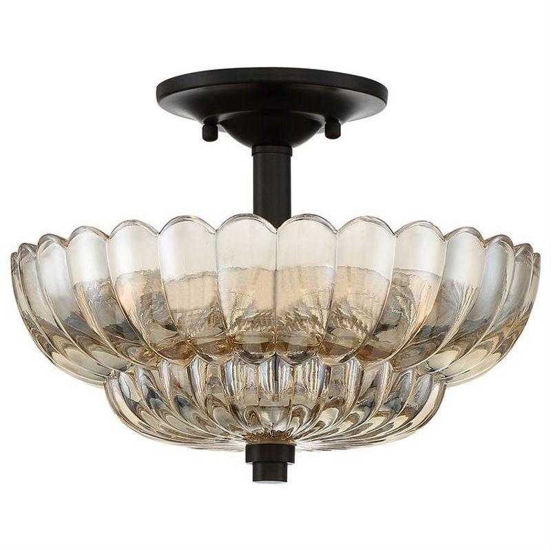 Quoizel Lighting Whitecap 3 - Light Semi-Flush Mount in  Mottled Cocoa