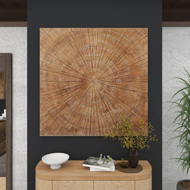 Wood Starburst Handmade Radial Wall Decor Brown - Olivia & May: Coastal Style, Abstract Art