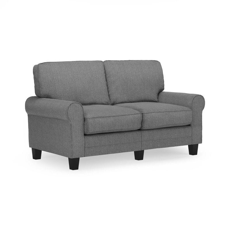 Serta Copenhagen 61" Rolled Arm Sofa, Easy Care Fabric, Soft Pillow Back, Pocket Coil Seat Cushions