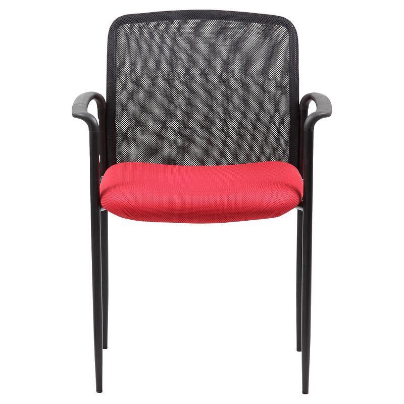 Boss Office Products Office Chair Red: Mesh Upholstered, Fixed Arms, Steel Legs, Powder-Coated Finish