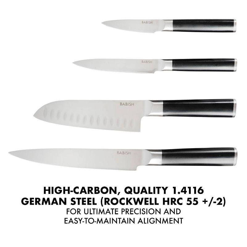 Babish 14-Piece High Carbon Stainless Steel Knife Set with Sheaths