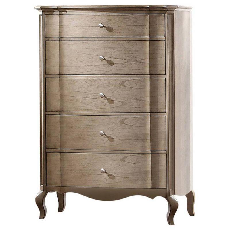 38" Chelmsford Chest Antique Taupe - Acme Furniture: 5-Drawer, No Assembly Required, Space Saving