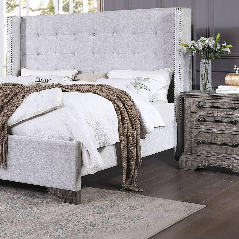 90" Eastern King Bed Artesia with Buttonless Tufting & Wood Frame - Acme Furniture