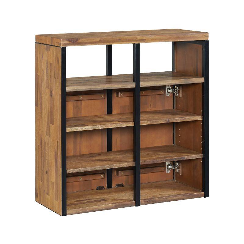 Alaterre Lloyd 31" Wide Rustic Industrial Metal Frame Shoe Storage Cabinet