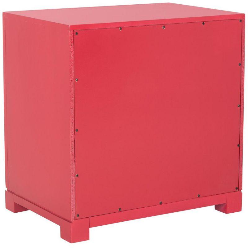 Raina 3 Drawer Greek Key Nightstand - FOX6278 - Red - Safavieh Couture