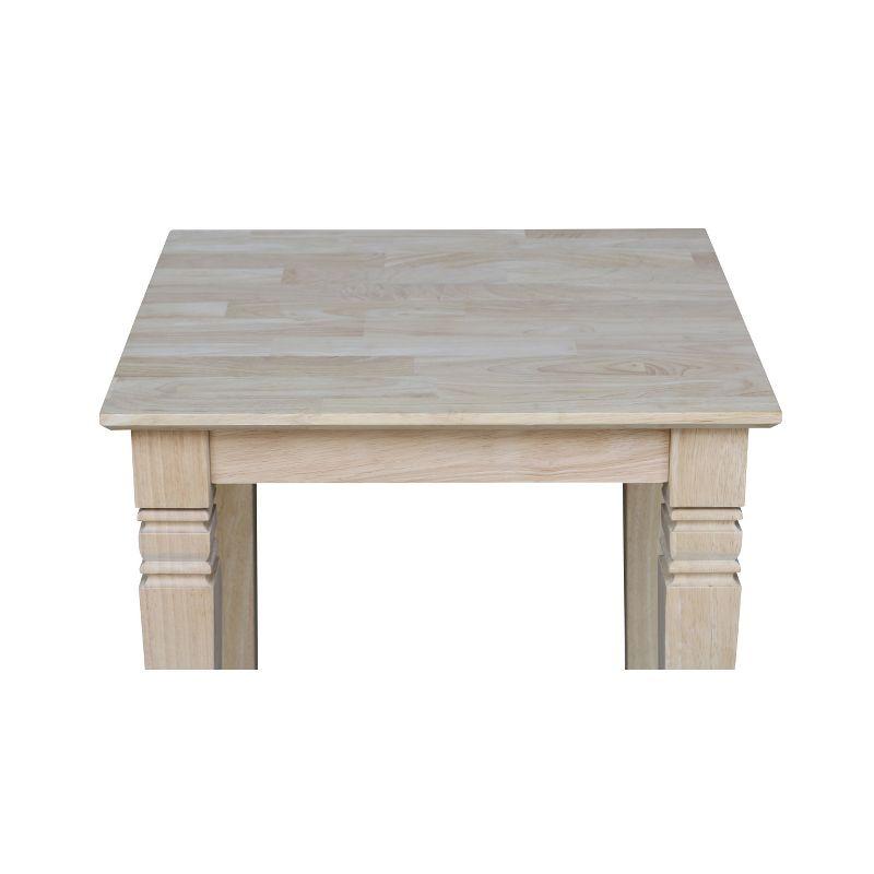 Classic Unfinished Parawood Java Square End Table