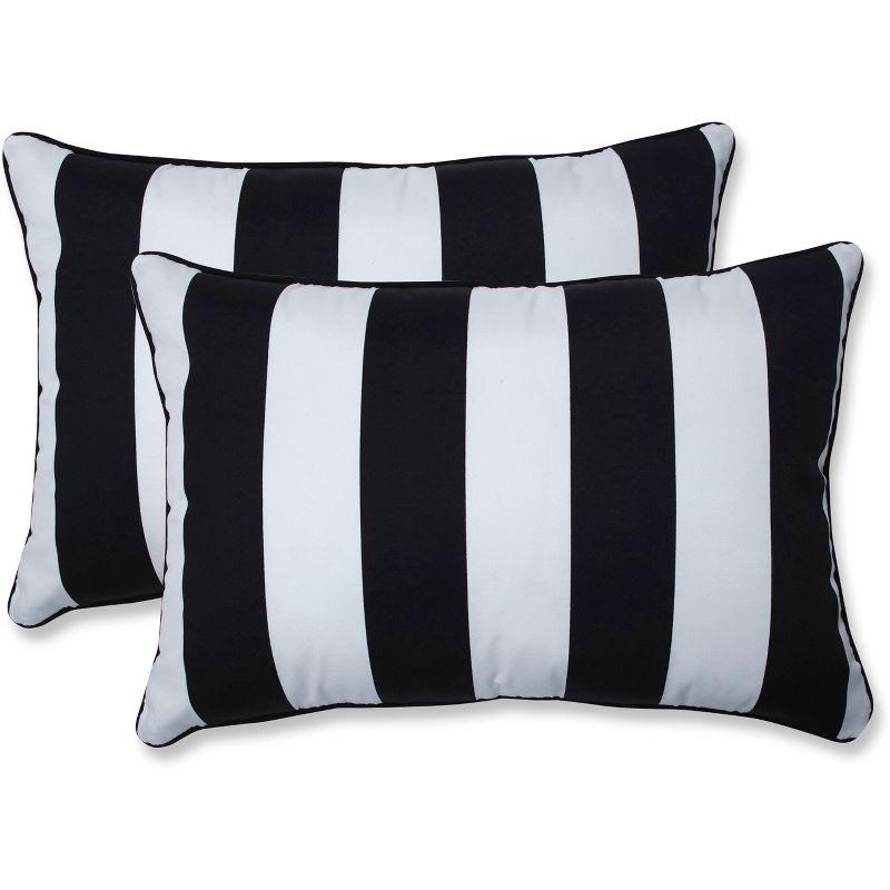 Pillow Perfect Striped Indoor/Outdoor Reversible Throw Pillow (Set of 2)