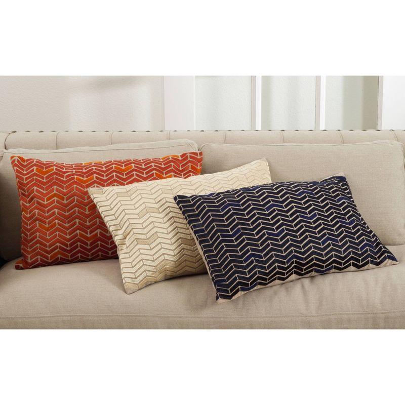 14"x22" Oversize Marcella Chevron Design Lumbar Throw Pillow - Saro Lifestyle