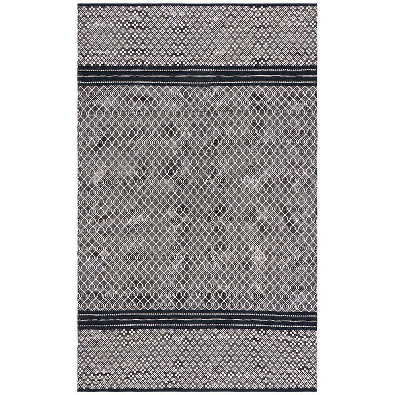 Kilim KLM703 Hand Woven Area Rug - Black/Ivory - 8'x10' - Safavieh.