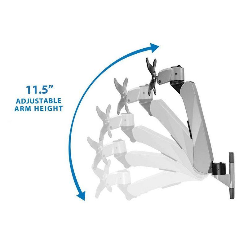 Silver Adjustable Full Motion Monitor Wall Mount for 32" Screens